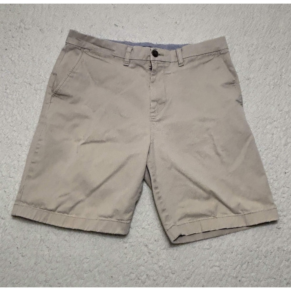 Tommy Hilfiger Mens Shorts 34 Chino Shorts Beige 97% Cotton, 3% Elastane Solid